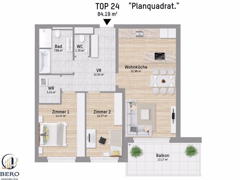 Titelbild - 3 Zimmer mit Balkon | U1 Großfeldsiedlung