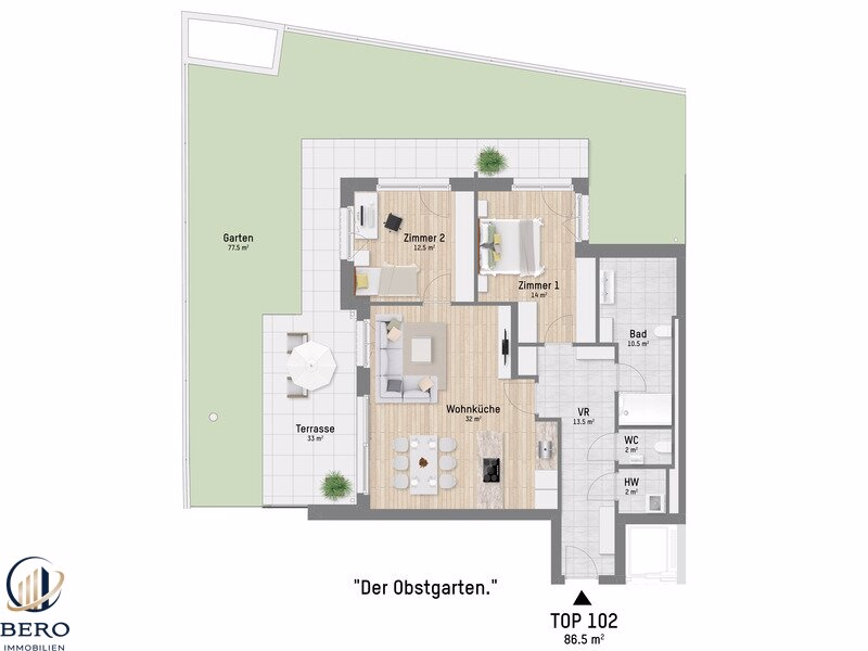 Titelbild - 3 Zimmer mit Garten & Terrasse | Alte Donau | U1 Kagran