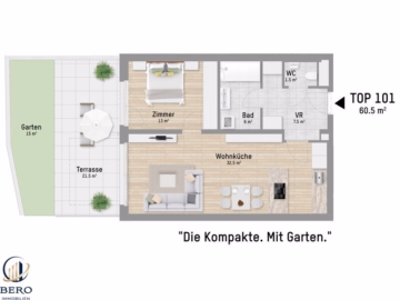 Bild - 2 Zimmer Gartenwohnung in der Lobau
