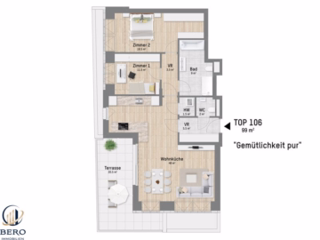 Bild - 3 Zimmer mitTerrasse | Alte Donau | U1 Kagran